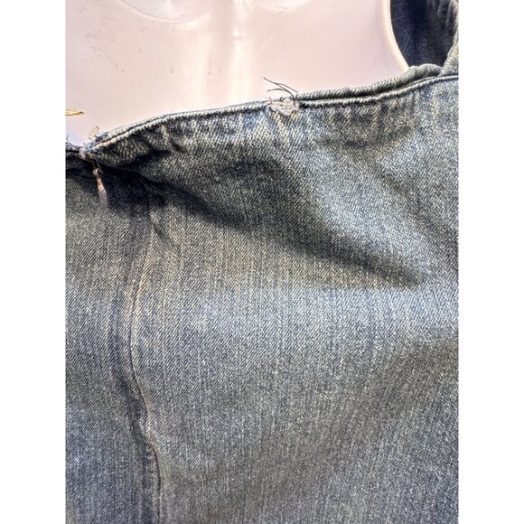 Vintage Route 66 Womens Blue Y2K Denim Halter Dress Size 14 Casual Open Back - Picture 5 of 8